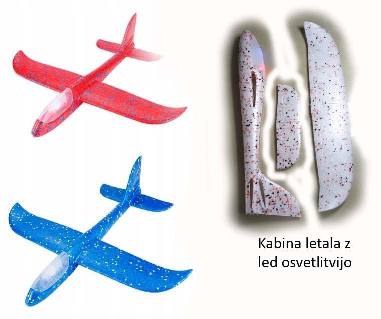 PROSTOLETEČE LETALO XL /470X490mm/LED OSVETLITEV/COLOR MIX