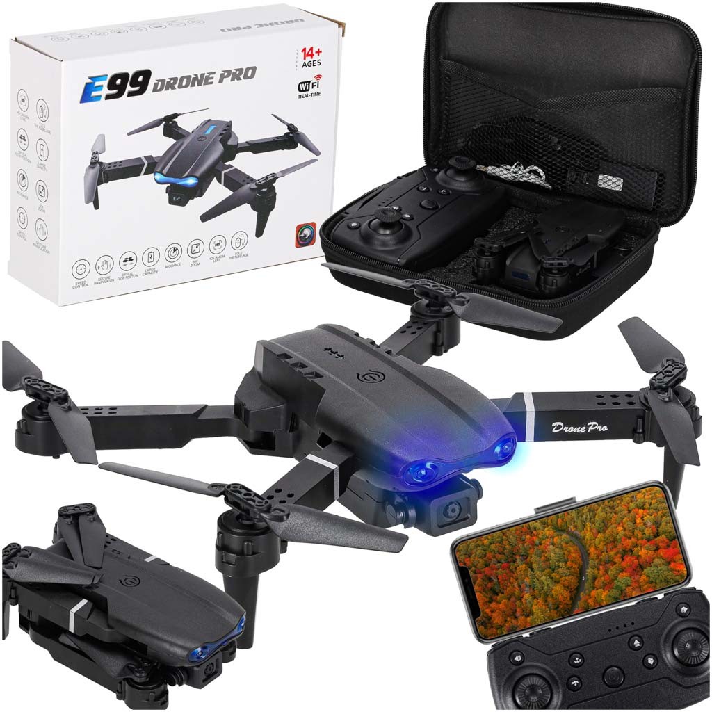 Dron RC E99 Pro z dvojno kamero(2X baterija) 720P in grafitnim ohišjem/IKO-2922