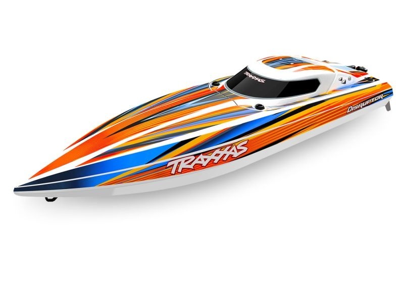 Traxxas Disruptor oranžen – 26-palčni čoln z V-trupom s samopostavitvijo, brez baterije in polnilnika/106064-4